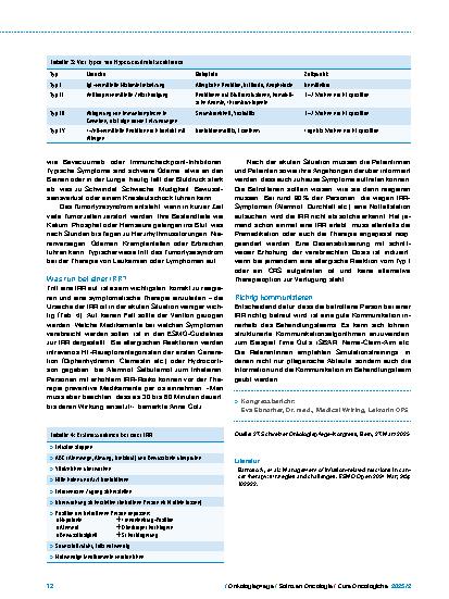 Vorschauseite 2: Rasch reagieren und gut kommunizieren Infusionsreaktionen