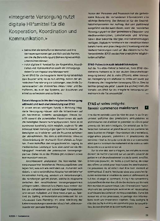 Vorschauseite 2: EFAS und die Integrierte Versorgung - Zukunft beginnt