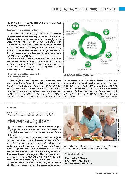 Vorschauseite 2: Eine ausgefeilte Logistik im Textilservice garantiert Rundum-Versorgung der Bewohner in der Pflege.