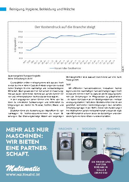 Vorschauseite 3: Eine ausgefeilte Logistik im Textilservice garantiert Rundum-Versorgung der Bewohner in der Pflege.