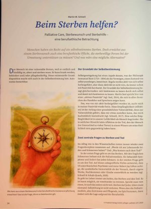 Vorschauseite 1: Beim Sterben helfen? Palliative Care, Sterbewunsch und Sterbehilfe - eine berufsethische Betrachtung