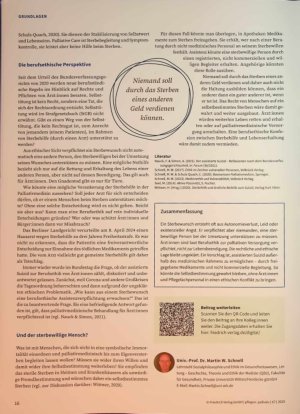 Vorschauseite 3: Beim Sterben helfen? Palliative Care, Sterbewunsch und Sterbehilfe - eine berufsethische Betrachtung