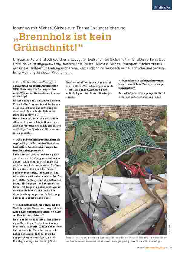 Vorschauseite 1: "Brennholz ist kein Grünschnitt!"
