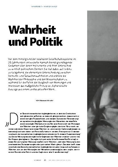 Vorschauseite 1: Wahrheit und Politik