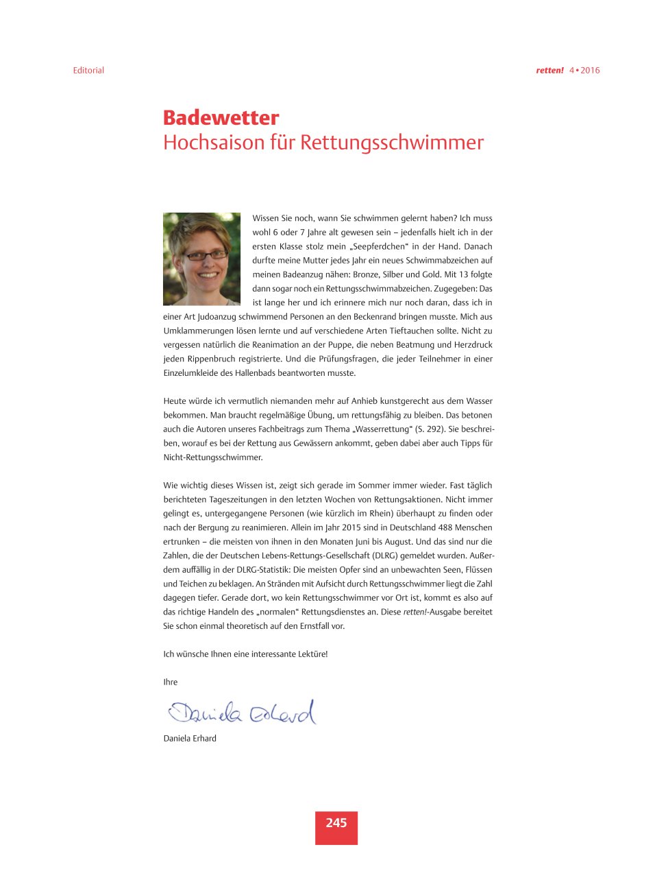 Vorschauseite 1: Badewetter - Hochsaison für Rettungsschwimmer