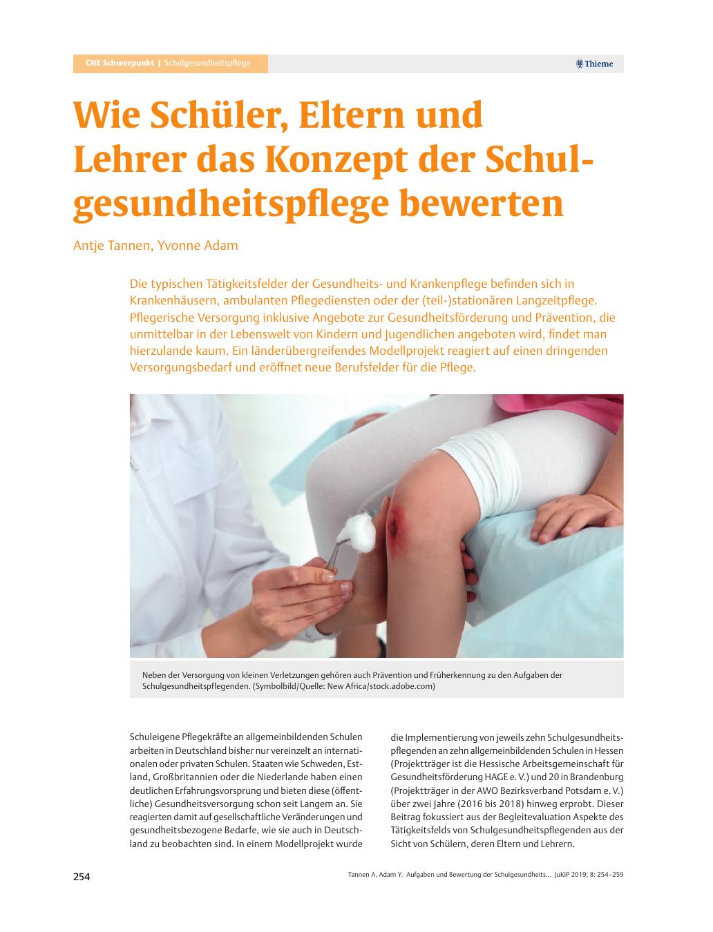Vorschauseite 1: Wie Schüler, Eltern und Lehrer das Konzept der Schulgesundheitspflege bewerten
