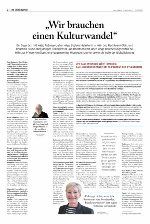 Vorschauseite 1: „Wir brauchen einen Kulturwandel“