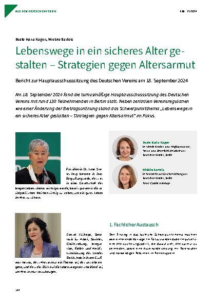 Vorschauseite 1: Lebenswege in ein sicheres Alter gestalten – Strategien gegen Altersarmut