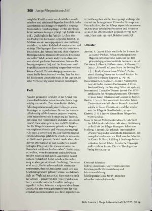 Vorschauseite 2: Zur ethisch gelungenen Kommunikation über den Assistierten Suizid in (nicht)religiöser Perspektive - eine Replik auf Jessica Kadela