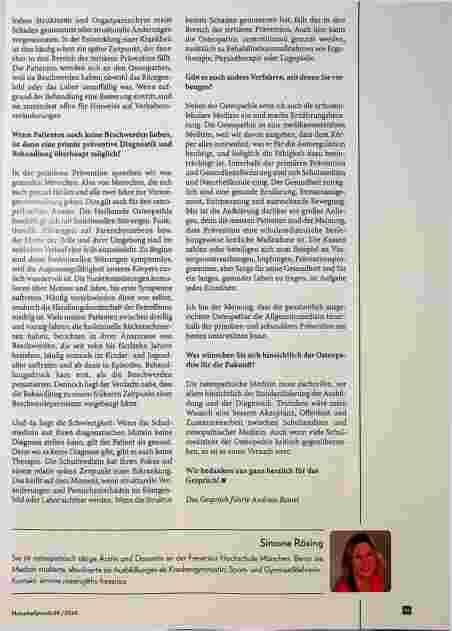 Vorschauseite 3: Prävention durch Osteopathie