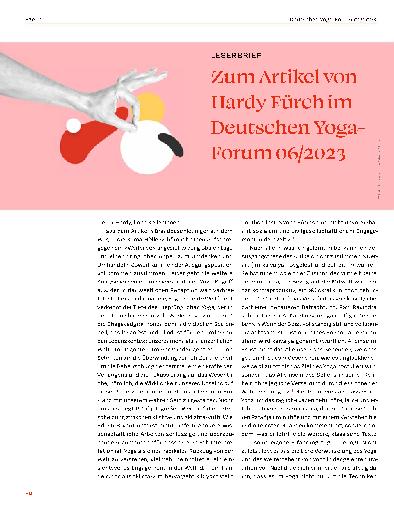 Vorschauseite 1: Zum Artikel von Hardy Fürch im Deutschen Yoga Forum 06/2023
