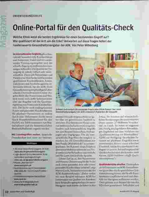 Vorschauseite 1: Online-Portal für den Qualitäts-Check
