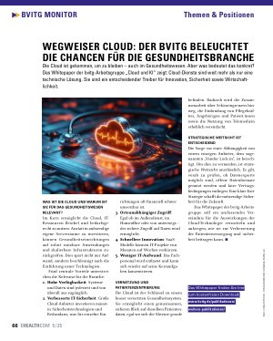 Vorschauseite 1: Wegweiser Cloud: Der BVITG beleuchtet die Chancen für die Gesundheitsbranche