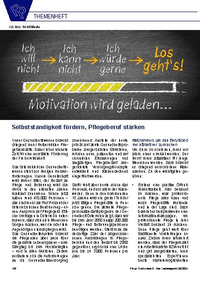 Vorschauseite 1: Selbstständigkeit fördern, Pflegeberuf stärken