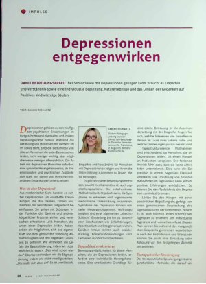 Vorschauseite 1: Depressionen entgegenwirken