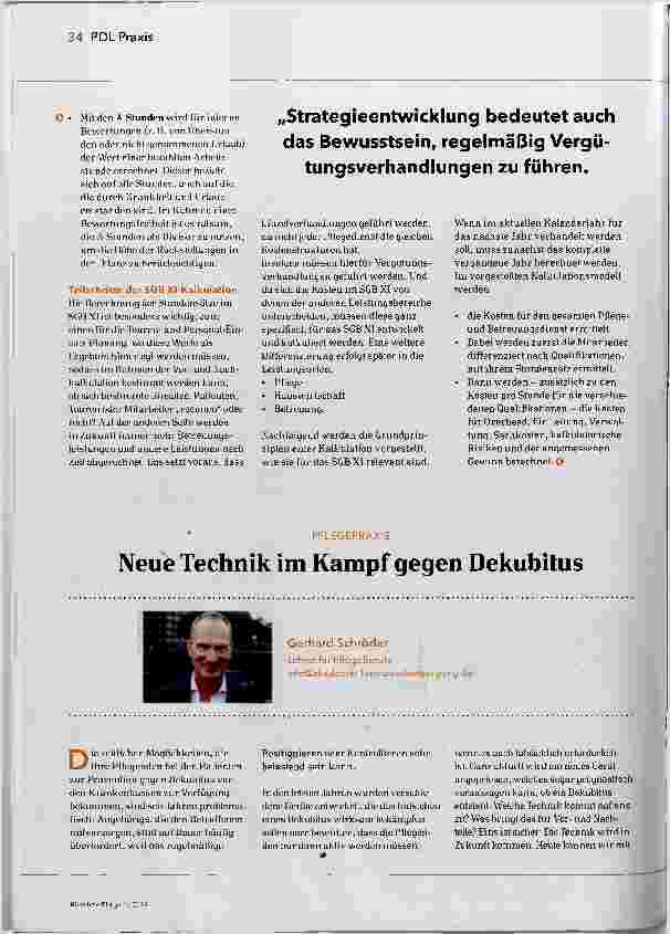 Vorschauseite 1: Neue Technik im Kampf gegen Dekubitus