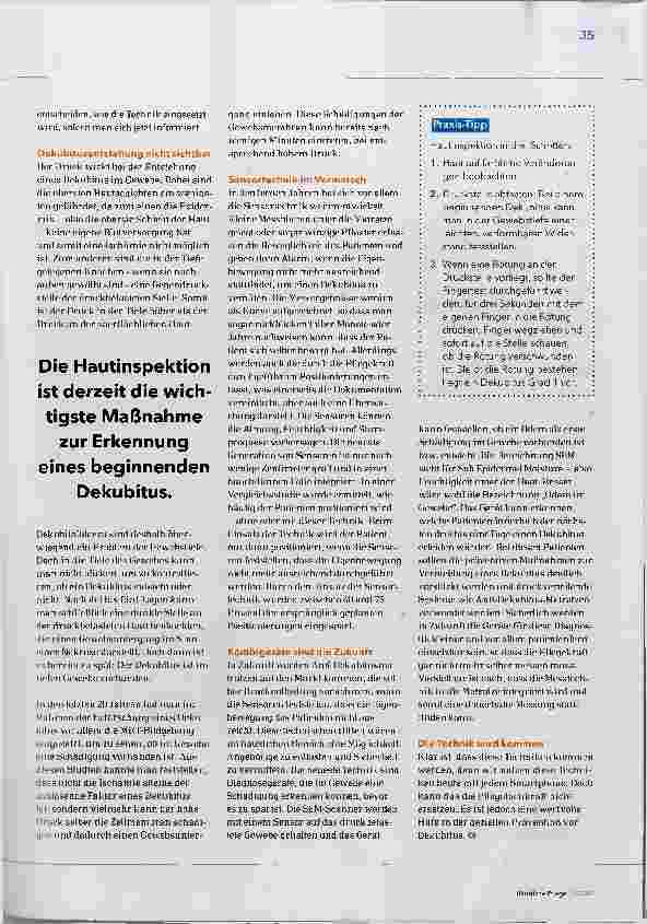 Vorschauseite 2: Neue Technik im Kampf gegen Dekubitus