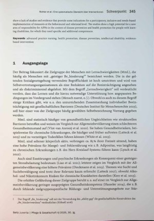 Vorschauseite 2: Eine systematische Übersicht über Interventionen zur Prävention und Gesundheitsförderung von Menschen mit Lernschwierigkeiten und deren Potenzial als neuer Aufgabenbereich für Adv…