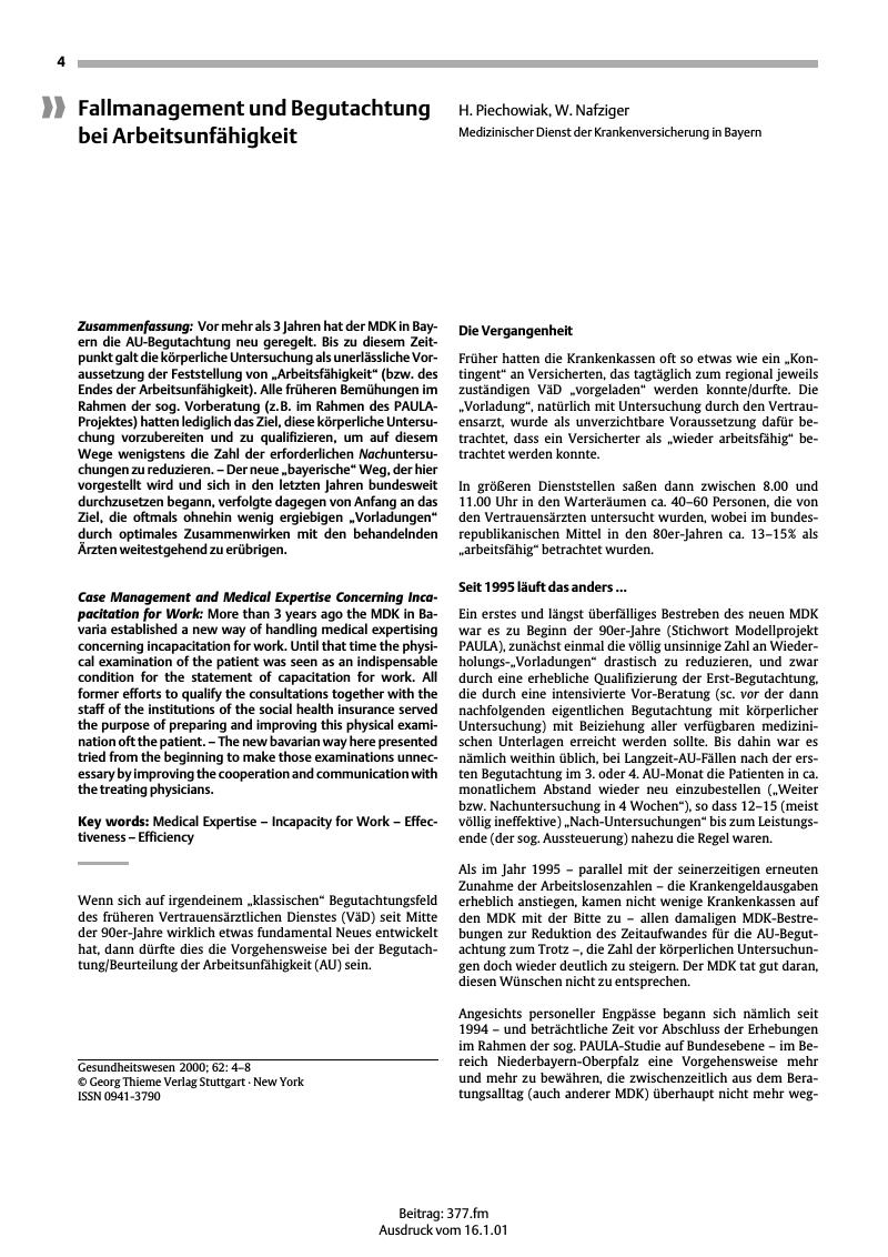 Vorschauseite 1: Fallmanagement und Begutachtung bei Arbeitsunfähigkeit