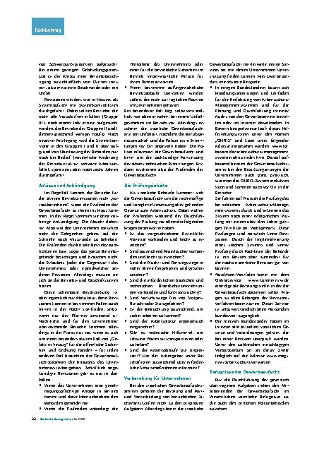 Vorschauseite 2: Überprüfung des Arbeitsschutzes – Teil 2 Betriebsrevisionen: Wann, warum, wie und was?