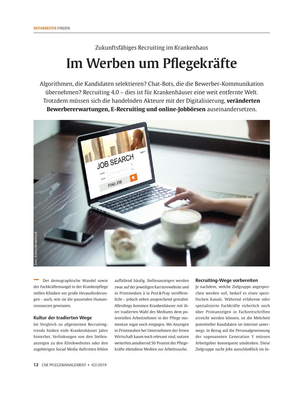 Vorschauseite 1: Im Werben um Pflegekräfte