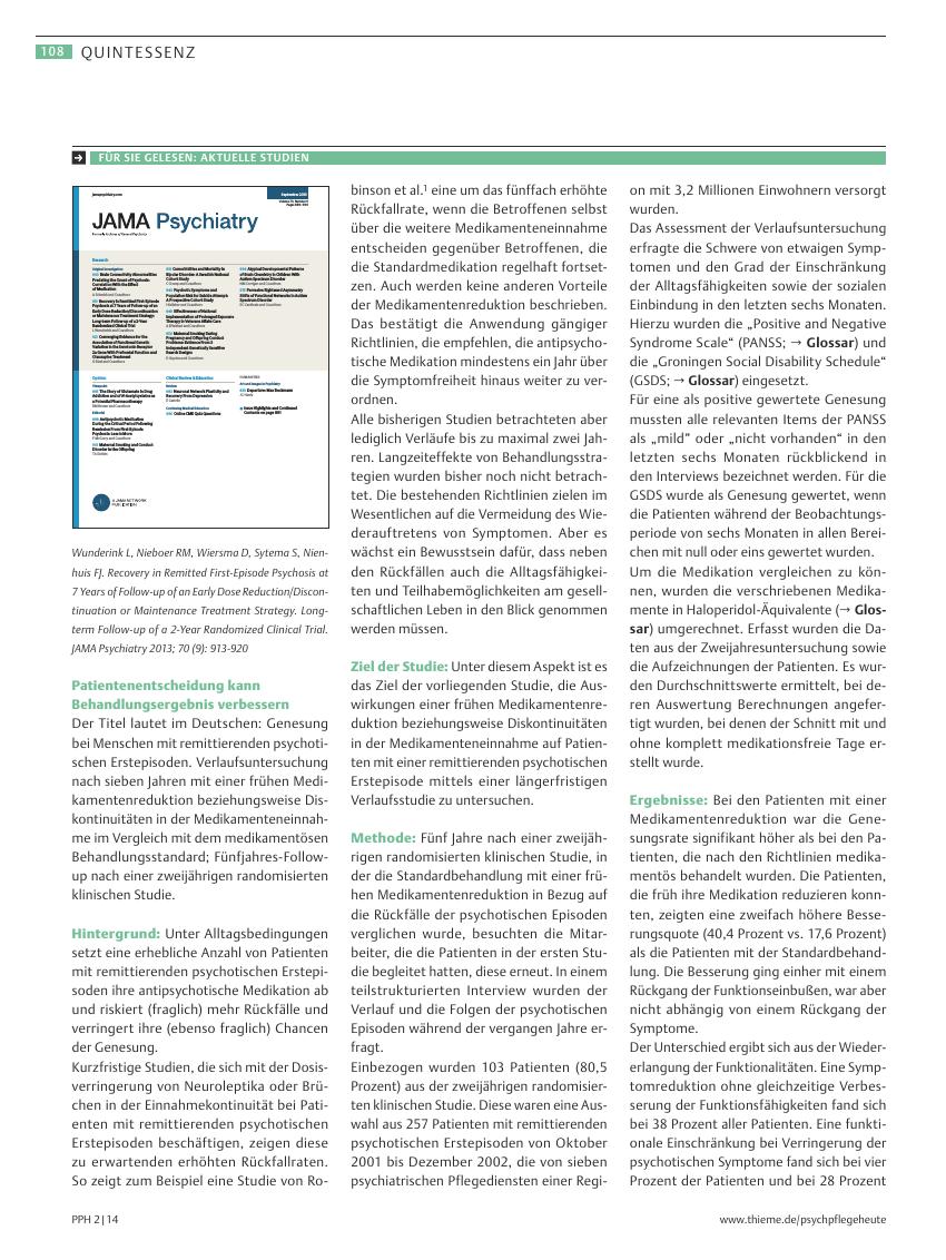 Vorschauseite 1: JAMA Psychiatry