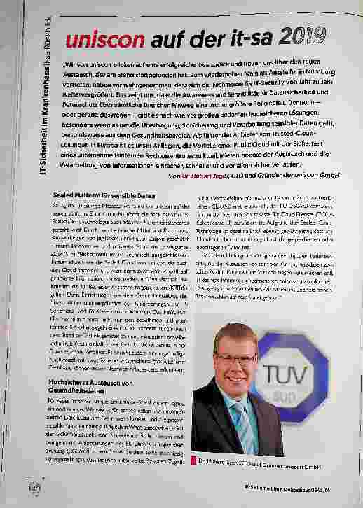 Vorschauseite 1: uniscon auf der it-sa 2019