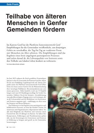Vorschauseite 1: Teilhabe von älteren Menschen in Genfer Gemeinden fördern