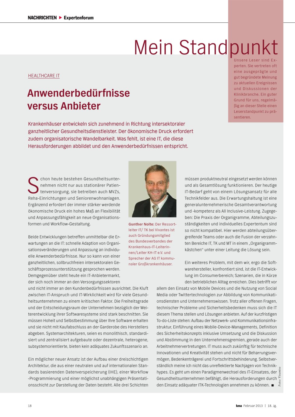 Vorschauseite 1: Anwenderbedürfnisse versus Anbieter