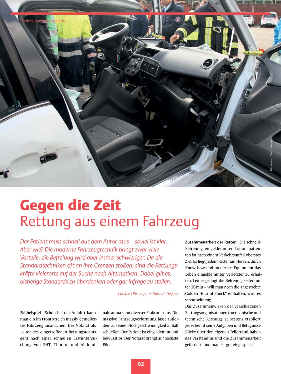 Vorschauseite 1: Gegen die Zeit? Rettung aus einem Fahrzeug