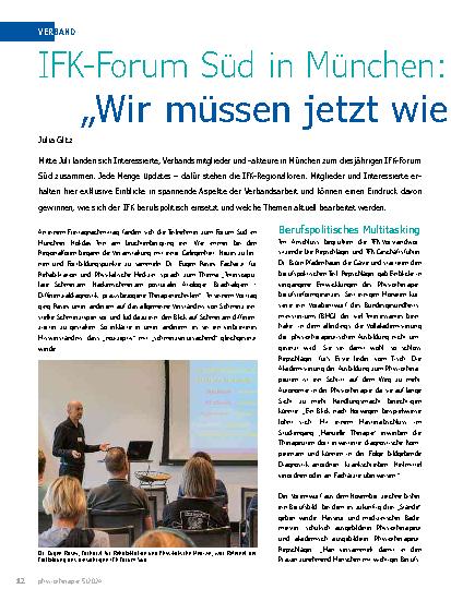 Vorschauseite 1: IFK-Forum Süd in München: „Wir müssen jetzt wieder laut werden.“