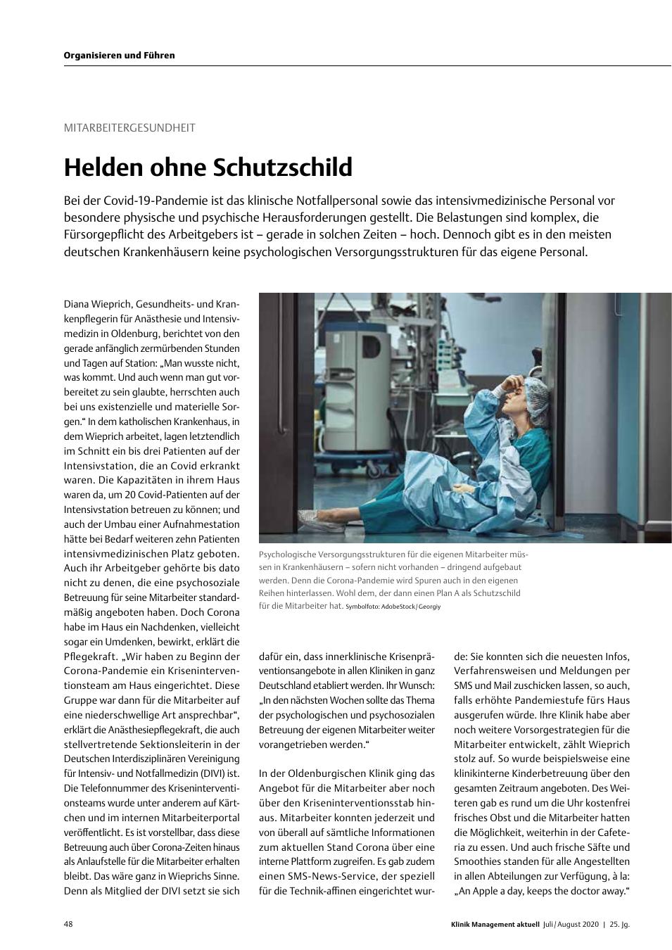 Vorschauseite 1: Mitarbeitergesundheit: Helden ohne Schutzschild