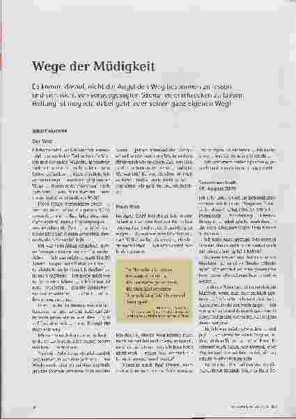 Vorschauseite 1: Wege der Müdigkeit