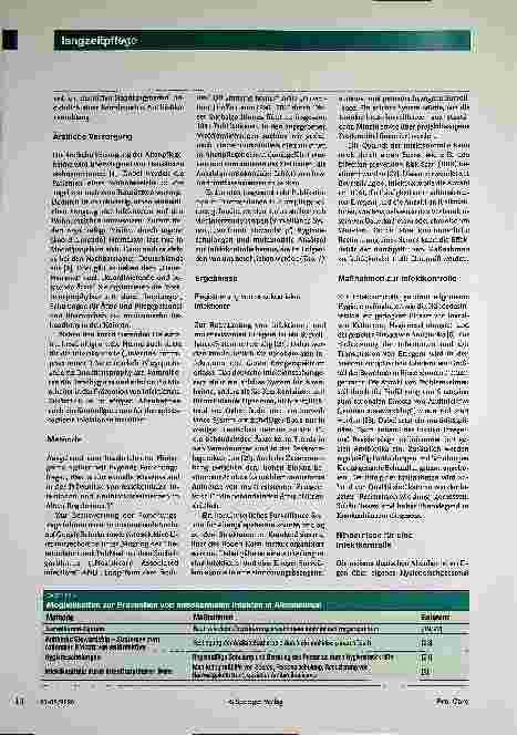 Vorschauseite 2: Bedarf an neuen Konzepten zur Prävention von nosokomialen Infektionen und Antibiotikaresistenzen in Altenpflegeheimen