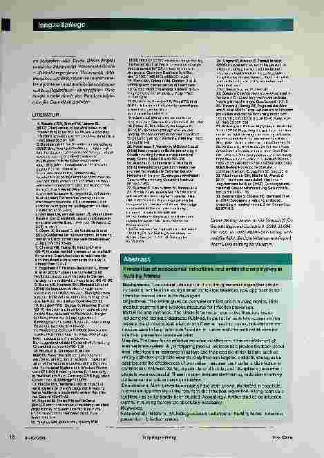 Vorschauseite 4: Bedarf an neuen Konzepten zur Prävention von nosokomialen Infektionen und Antibiotikaresistenzen in Altenpflegeheimen