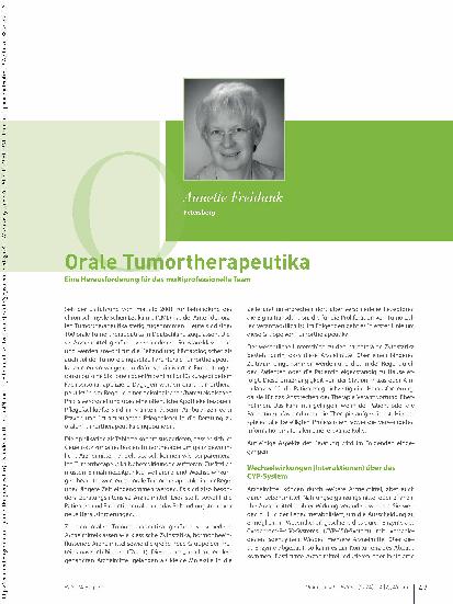 Vorschauseite 1: Orale Tumortherapeutika