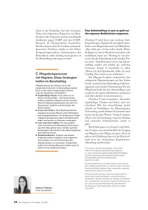 Vorschauseite 3: Im Pflegeberuf trotz Migräne
