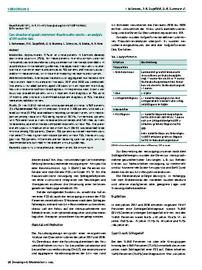 Vorschauseite 2: Versorgungssituation von spastischen Bewegungsstörungen nach Schlaganfall – eine Analyse von GKV-Routinedaten