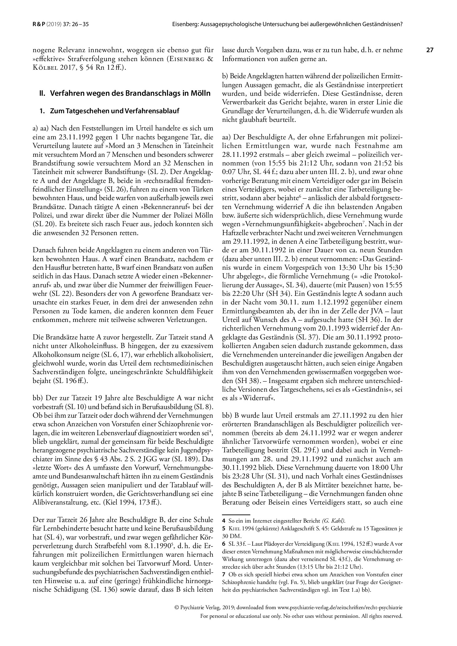 Vorschauseite 2: Aussagepsychologische Untersuchung bei außergewöhnlichen Geständnissen? Erörtert anhand von zwei (auszugsweise skizzierten) erstinstanzlichen Verfahren vor Oberlandesgerichten