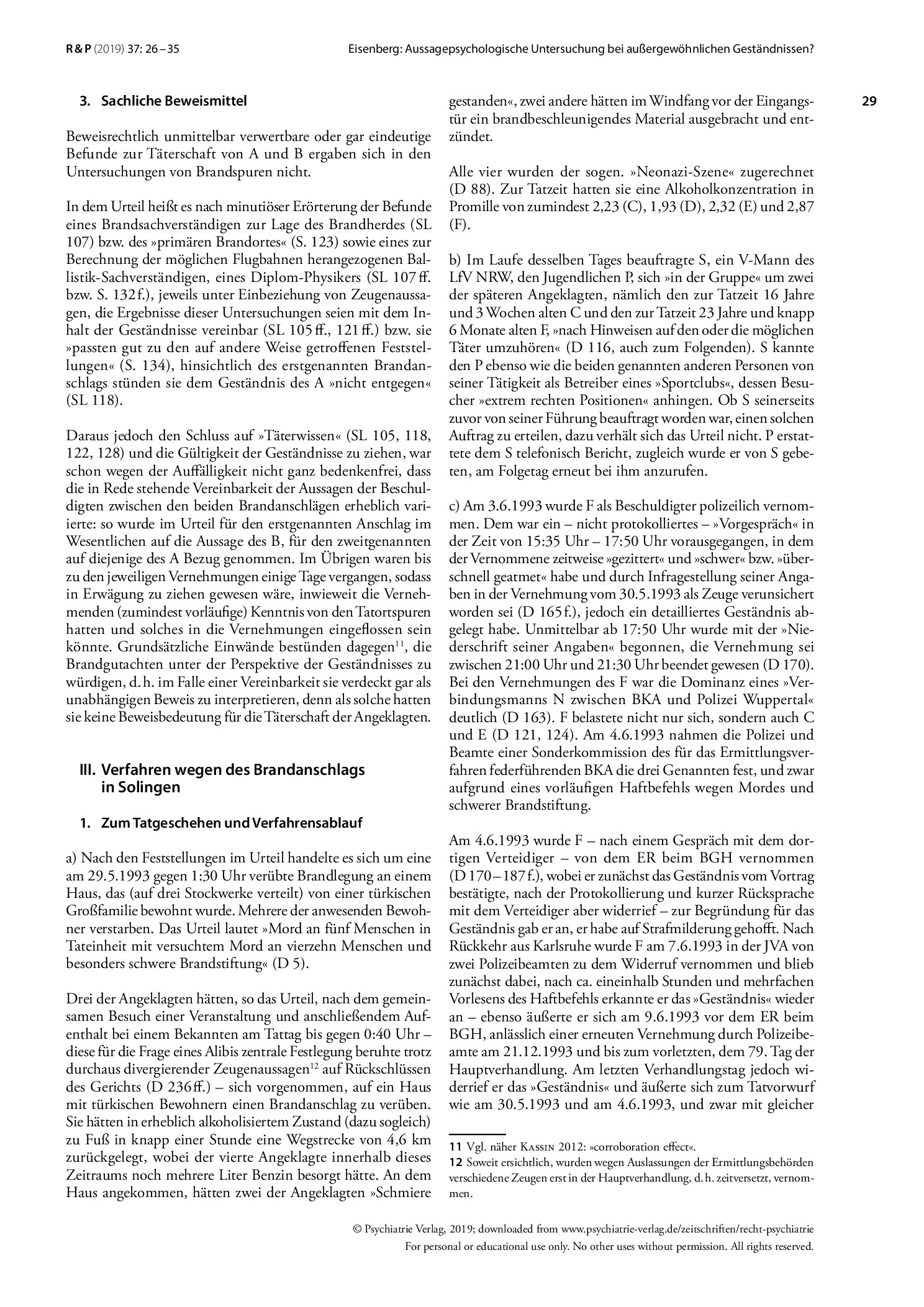 Vorschauseite 4: Aussagepsychologische Untersuchung bei außergewöhnlichen Geständnissen? Erörtert anhand von zwei (auszugsweise skizzierten) erstinstanzlichen Verfahren vor Oberlandesgerichten