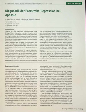 Vorschauseite 1: Diagnostik der Poststroke-Depression bei Aphasie
