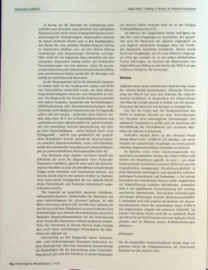 Vorschauseite 2: Diagnostik der Poststroke-Depression bei Aphasie