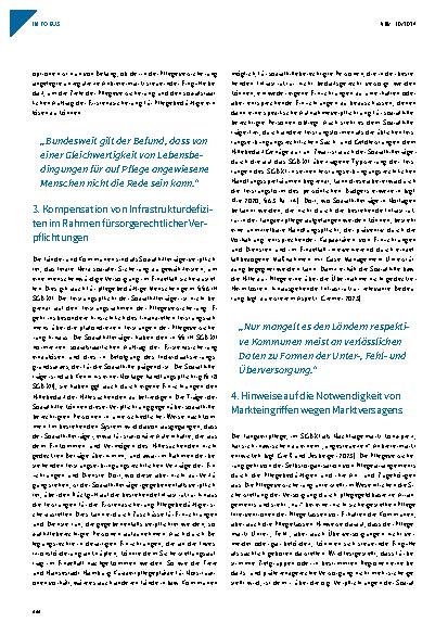 Vorschauseite 2: Rechtssichere Pflegebedarfsplanung? Steuerungsoptionen für eine bedarfsgerechte Infrastruktur in der Langzeitpflege – Teil 2