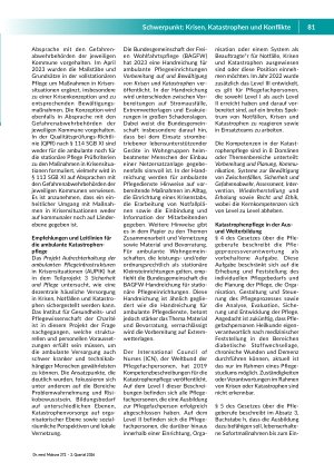 Vorschauseite 2: Unvorbereitet in die Katastrophe? Krisenund Katastrophenpflege in der ambulanten Intensivpflege