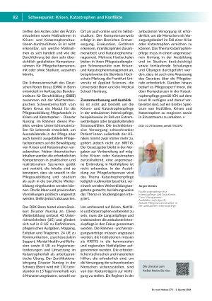Vorschauseite 3: Unvorbereitet in die Katastrophe? Krisenund Katastrophenpflege in der ambulanten Intensivpflege