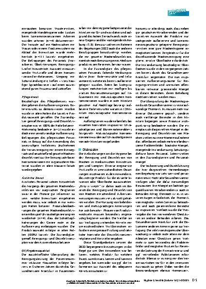 Vorschauseite 5: Flächenhygiene in der Praxis: Eine kritische Analyse zur Umsetzung der KRINKO-Empfehlung in Krankenhäusern