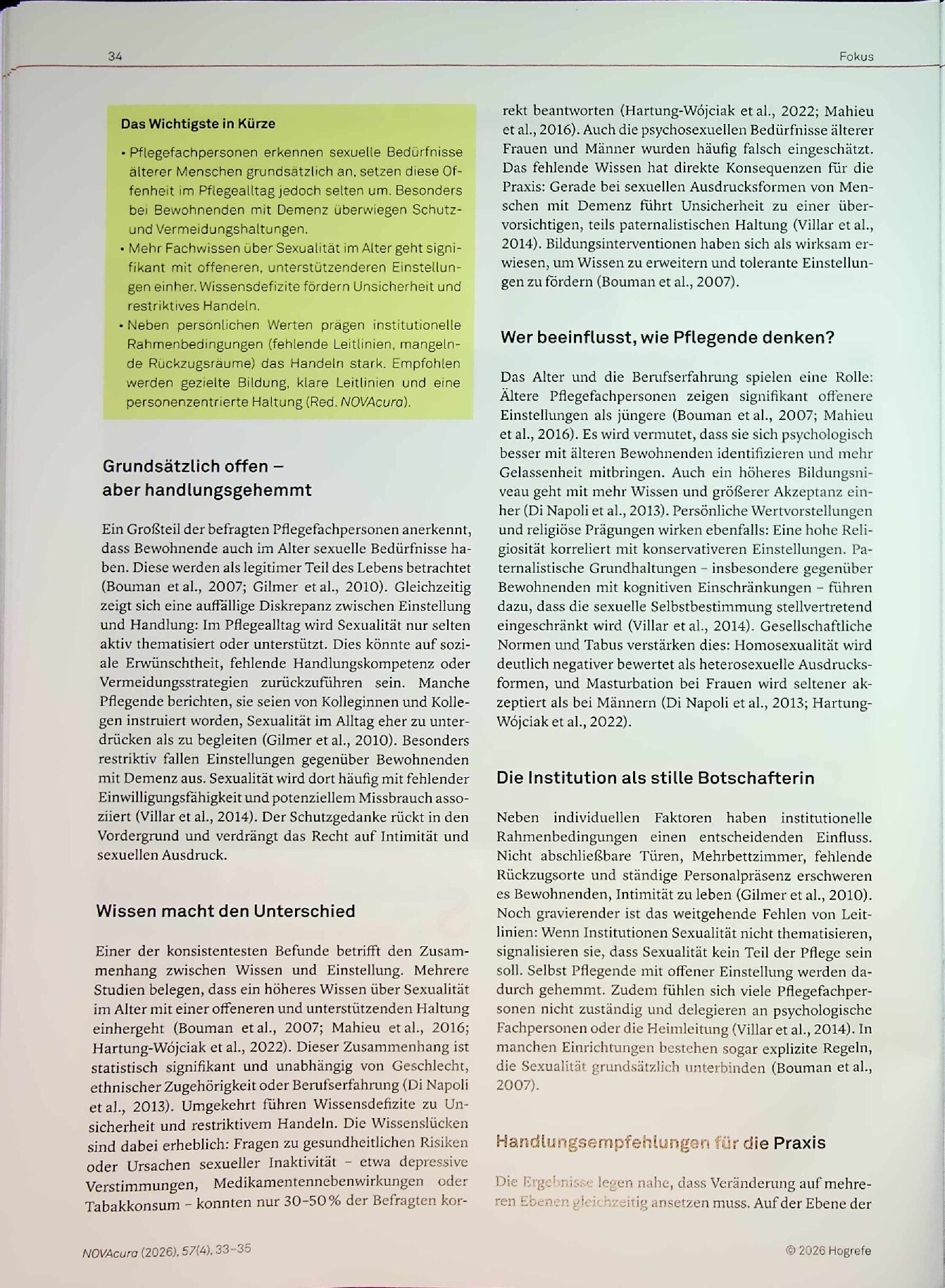 Vorschauseite 2: Sexualität im Pflegeheim