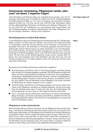 Vorschauseite 2: Beraterbrief Pflege Heft 15-2025