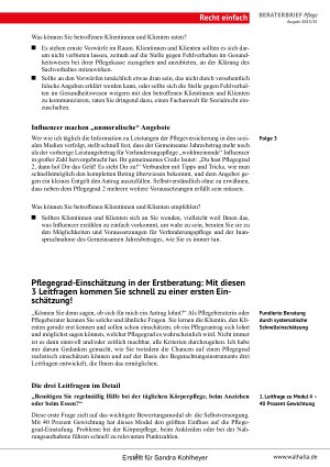 Vorschauseite 3: Beraterbrief Pflege Heft 15-2025