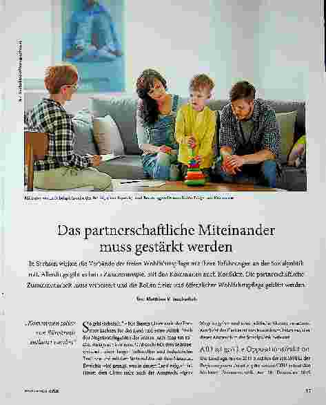 Vorschauseite 1: Das partnerschaftliche Miteinander muss gestärkt werden.